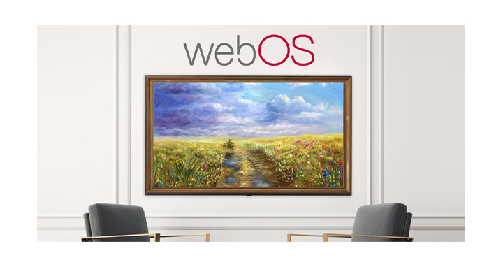 A TV is screening an art piece with Gallery Mode based on webOS.