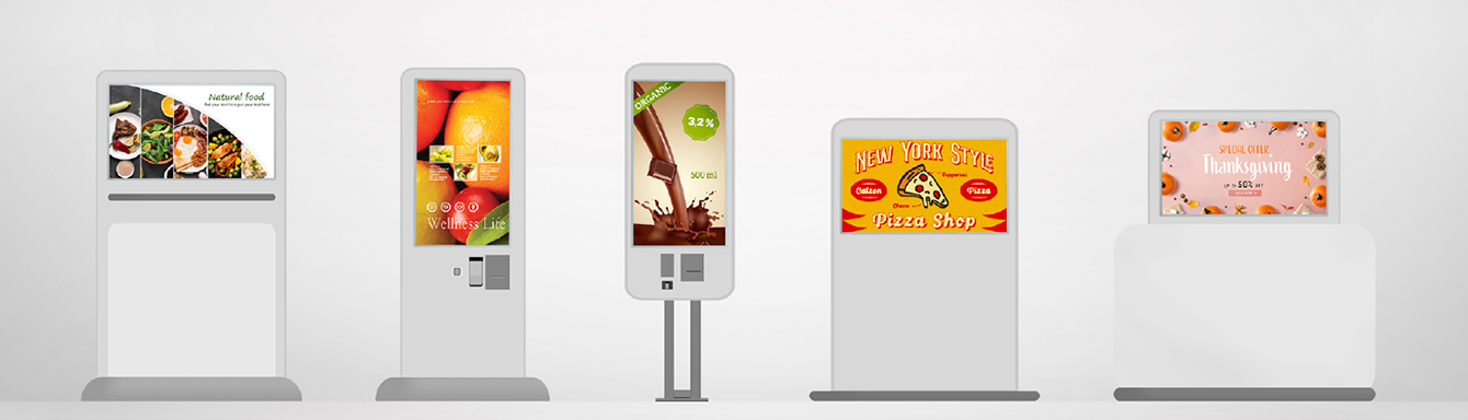 Various types of displays using TNF3K such as kiosk displays and publicity displays are placed.