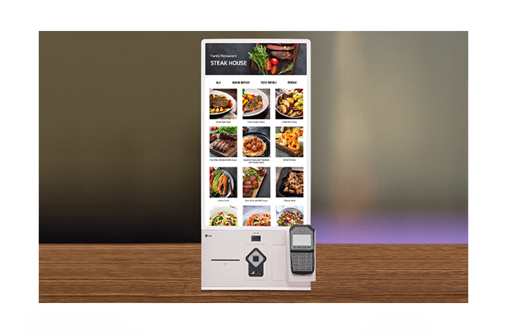 Various store menus are being guided through the screen in vivid images.