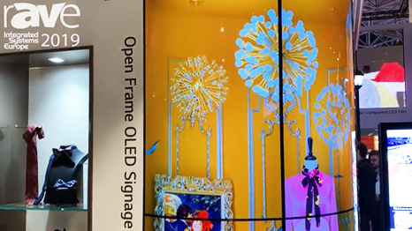ISE 2019: LG Demos OLED Open Frame 55EV5E Display, Can Be Wrapped Around Into Pillar Application